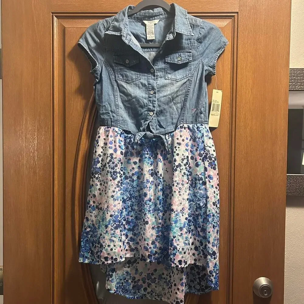 New guess‎ denim pinkpurple  Size 14 Girls Floral Dress